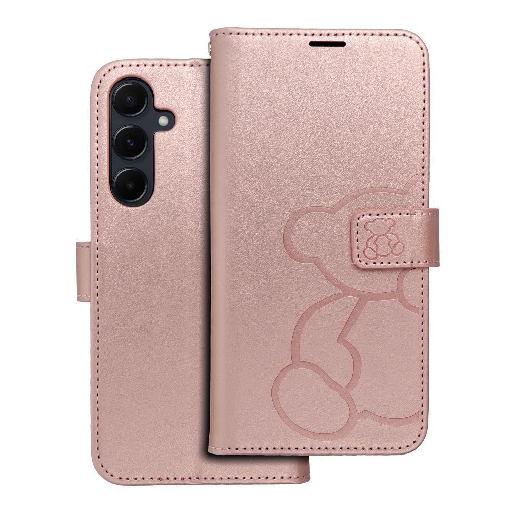 Puzdro MEZZO Book pre SAMSUNG A55 5G teddy bear rose zlaté