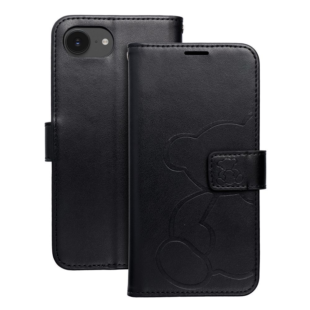 Puzdro MEZZO Book pre IPHONE 16e (SE 4 2025) teddy bear čierne
