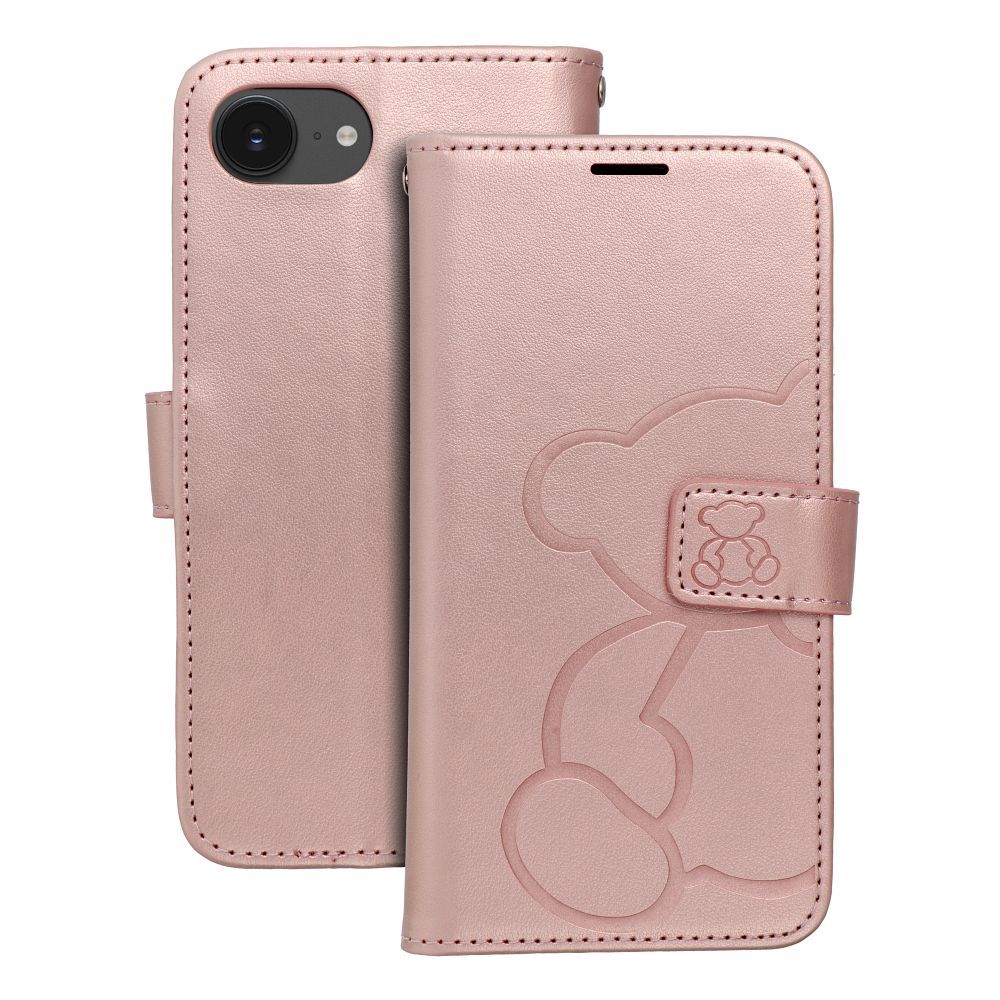 Puzdro MEZZO Book pre IPHONE 16e (SE 4 2025) teddy bear rose zlaté