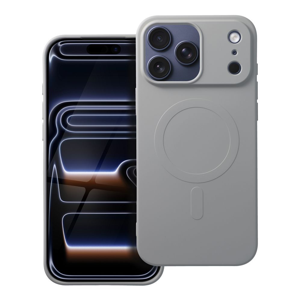 Obal Case for iPhone 17 PRO MAX Silicone Mag Cover compatible with MagSafe (big hole) titanium