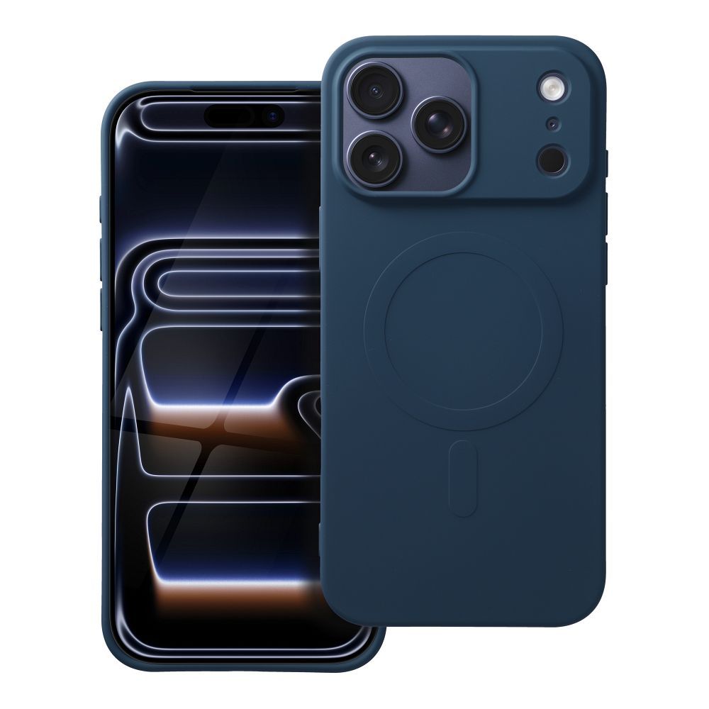 Obal Case for iPhone 17 PRO MAX Silicone Mag Cover (big hole) compatible with MagSafe modrý