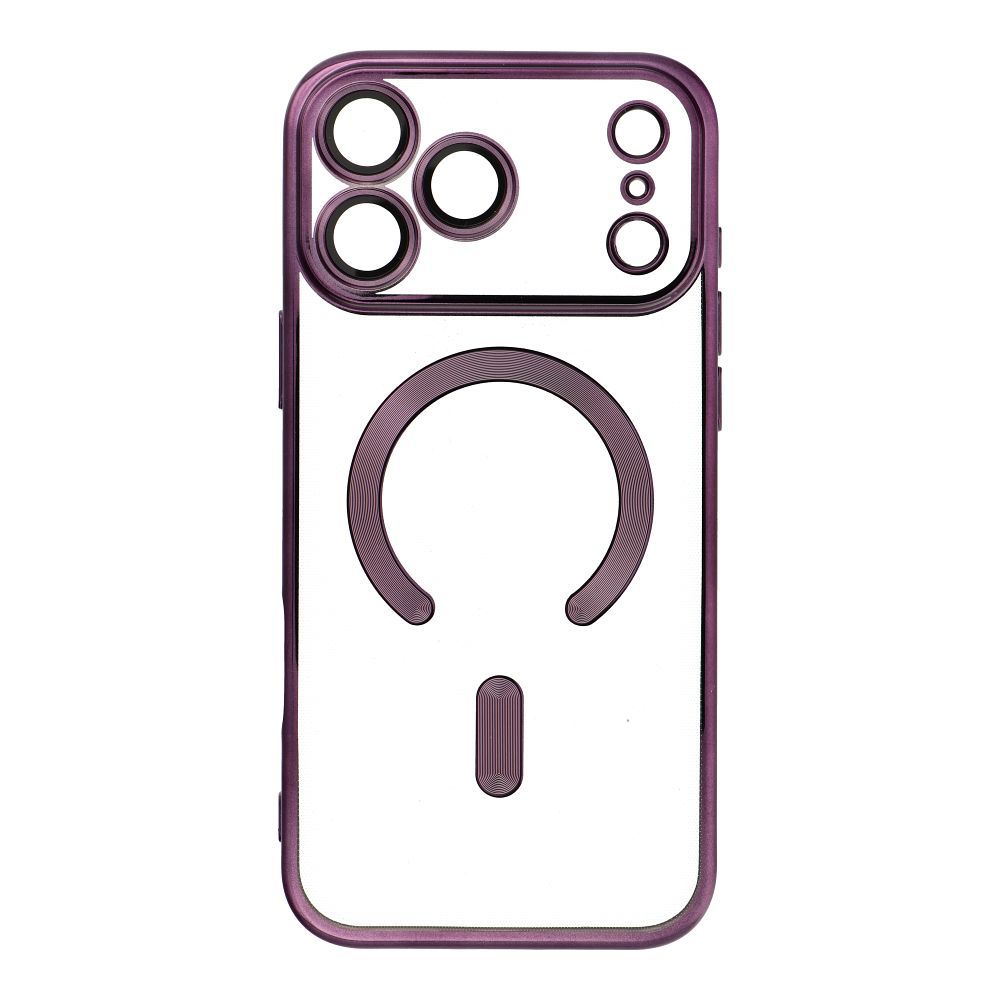 Puzdro Case for iPhone 17 PRO MAX Electro Mag Cover compatible with MagSafe purple