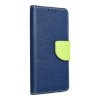 Puzdro FANCY Book pre HUAWEI P Smart 2021 modré / limetkové