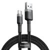 BASEUS kabel USB Cafule Typ C 2A 3 metry šedo-černý CATKLF-UG1