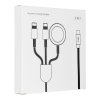 Nabíjací kábel 3v1, USB-C > Lightning/ Lightning/ Apple Watch 3W, 1.2m, biely, C3168