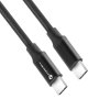 FORCELL nabíjací kábel USB-C > USB-C QC4.0 5A/20V PD100W E-mark/ 4K/ Thunderbolt/ 20Gbit/s 1m čierny C391