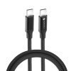 FORCELL nabíjací kábel USB-C > USB-C QC4.0 5A/20V PD100W E-mark/ 4K/ Thunderbolt/ 20Gbit/s 1m čierny C391