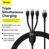 Kábel 3v1 Baseus USB-A > USB-C/ microUSB/ Lightning 100W 1.2 m čierny  CASS030001