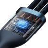 Kábel 4v1 USB-A / USB-C > microUSB / Lightning / USB-C 100W 1.2 m modrý CASS030103