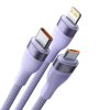 Kábel 4v1 USB-A/ USB-C > microUSB/ Lightning/ USB-C 100W 1.2 m fialový CASS030105