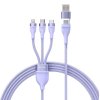 Kábel 4v1 USB-A/ USB-C > microUSB/ Lightning/ USB-C 100W 1.2 m fialový CASS030105