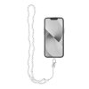 Krištáľový diamantový prívesok na telefón / dĺžka šnúry 74 cm (37 cm v pútku) / na krk - biely