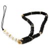 Guess remienok GUSTPEARK Phone Strap Heishi Beads čierno-biely