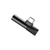 BASEUS audio adaptér USB-C na jack 3,5 mm + USB-C čierny CATL41-01