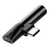 BASEUS audio adaptér USB-C na jack 3,5 mm + USB-C čierny CATL41-01