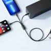 VEGER kábel 3v1 USB-A > USB-C/ Lightning/ micro USB 2A V303 1,2 m čierny