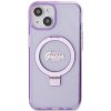 GUESS pre IPHONE 15 s MagSafe GUHMP15SHRSGSU (Glitter Script Logo krúžok na prst) fialové