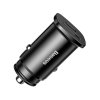 Nabíjačka do auta BASEUS Square Metal USB + Type C QC3.0 PD 30W čierna CCALL-AS01/BS-C15C