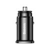 Nabíjačka do auta BASEUS Square Metal USB + Type C QC3.0 PD 30W čierna CCALL-AS01/BS-C15C