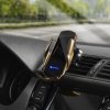 Držiak do auta FORCELL s automatickým snímačom bezdrôtového nabíjania + magnetické adaptéry HS1 15W zlatý