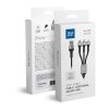 Dátový kábel Blue Star - 3v1 micro USB, USB C a Lightning, 3A, čierny