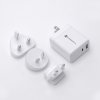 Cestovná nabíjačka FORCELL 3v1 s USB-C a USB-A 3A 45W PD a QC 4.0 s vymeniteľnými zástrčkami