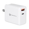 Cestovná nabíjačka FORCELL 3v1 s USB-C a USB-A 3A 45W PD a QC 4.0 s vymeniteľnými zástrčkami