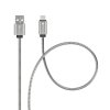 Kovový kábel FORCELL USB-A na USB-C 2.0 2,4A 1m strieborný (C234)