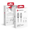 Kovový kábel FORCELL USB-A na USB-C 2.0 2,4A 1m strieborný (C234)