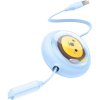 Nabíjací, navíjací kábel BASEUS 3v1 USB-A na Micro USB / Lightning / USB-C 1,1m modrá farba (CB000063)