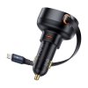Nabíjačka do auta BASEUS USB-C + výsuvný kábel Lightning, čierna farba (PD3.0 QC4.0 3A 55W CCTXP-CC / C00057803111-00)