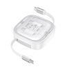Výsuvný nabíjací kábel HOCO All-in-one PD 3A 60W, 0,95m, biela farba (U140)