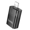 Adaptér HOCO OTG USB-A na Lightning, čierny transparentný (UA36)