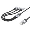 HOCO kábel 3v1 USB-A na Lightning / Micro USB / USB-C 2,4A X102 1 m čierny