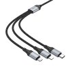 HOCO kábel 3v1 USB-A na Lightning / Micro USB / USB-C 2,4A X102 1 m čierny