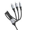 HOCO kábel 3v1 USB-A na Lightning / Micro USB / USB-C 2,4A X102 1 m čierny