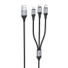 HOCO kábel 3v1 USB-A na Lightning / Micro USB / USB-C 2,4A X102 1 m čierny