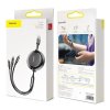 BASEUS navíjací kábel 3v1, USB-A na Micro-USB / Lightning / USB-C, 3,5A CAMLT-JH01, 1,2 m čierny