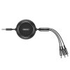 BASEUS navíjací kábel 3v1, USB-A na Micro-USB / Lightning / USB-C, 3,5A CAMLT-JH01, 1,2 m čierny