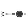 BASEUS navíjací kábel 3v1, USB-A na Micro-USB / Lightning / USB-C, 3,5A CAMLT-JH01, 1,2 m čierny