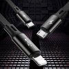 BASEUS navíjací kábel 3v1, USB-A na Micro-USB / Lightning / USB-C, 3,5A CAMLT-JH01, 1,2 m čierny