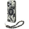 GUESS pre IPHONE 16 Pro s MagSafe GUHMP16LHPCTPLSK (IML Palm Trees Triangle W/ Pearl Strap) čierne