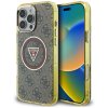 GUESS pre IPHONE 16 Pro Max s MagSafe GUHMP16XHG4PRTGW (IML Metal Glitter 4G Circle Triangle) hnedé