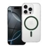 Priehľadný obal s for IPHONE 15 PRO MAX tmavo zelený