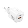 Cestovná nabíjačka FORCELL F-ENERGY Mini GaN III USB-C a USB-A, PD QC4.0 25W biela (VT-25B)