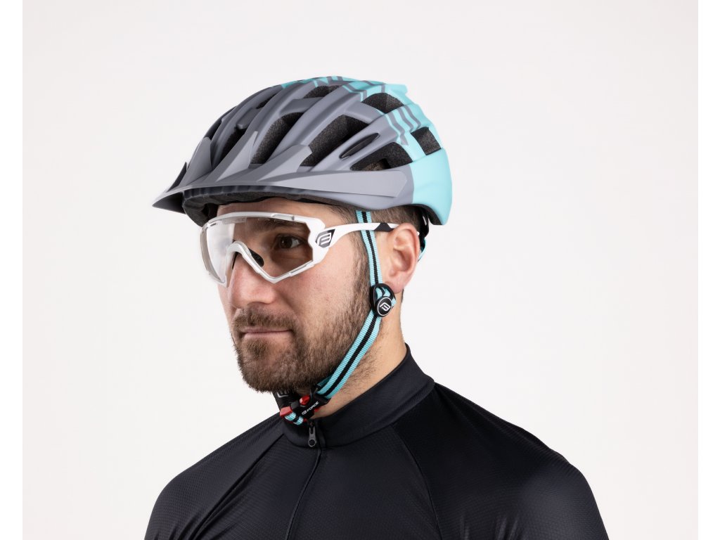 Cyklistická helma Force CORELLA MTB, šedo-tyrkysová | Cyklo obchod | Force  Shop Praha