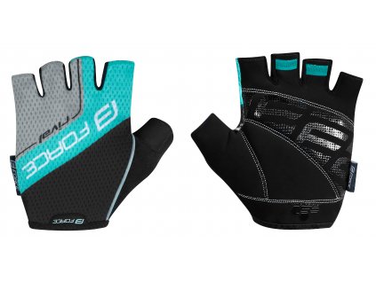 Rukavice Force RIVAL, černo-tyrkysové (Velikost L)