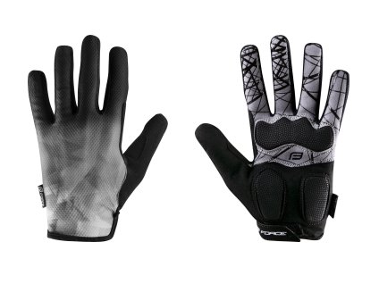Rukavice Force MTB CORE letní, šedé (Velikost L)