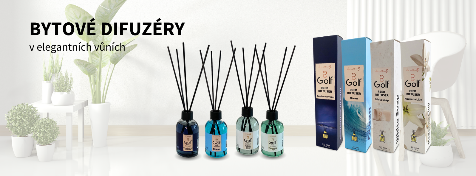 Aromatické bytové difuzéry Golf