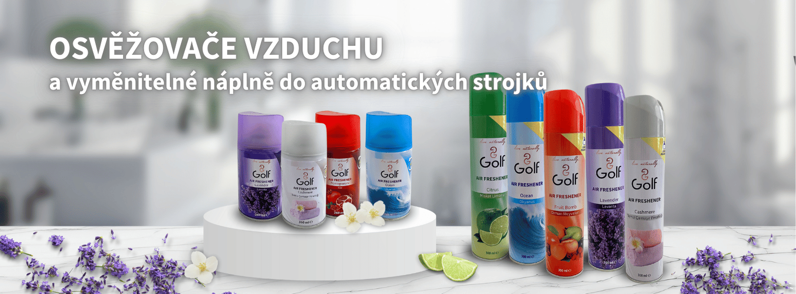 Osvěžovače a vyměnitelné náplně Golf